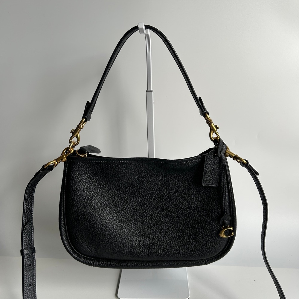 Coach Cary Crossbody Black Soft Pebble Leather Bag CC437